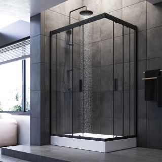 Душевой уголок Am.Pm Gem 120x80см чёрный матовый W90G-404-120280-BT